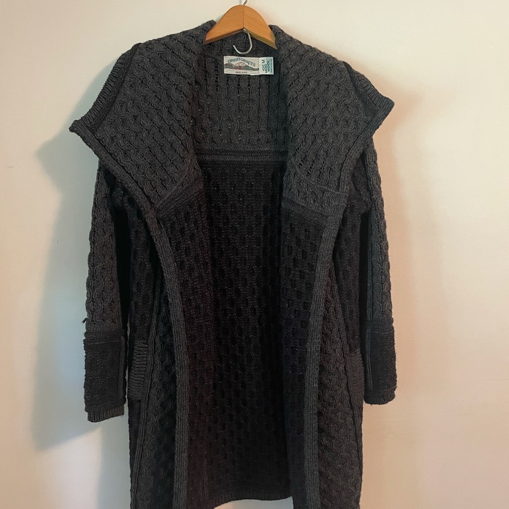Aran Crafts Ireland Wool Sweater Coat Medium